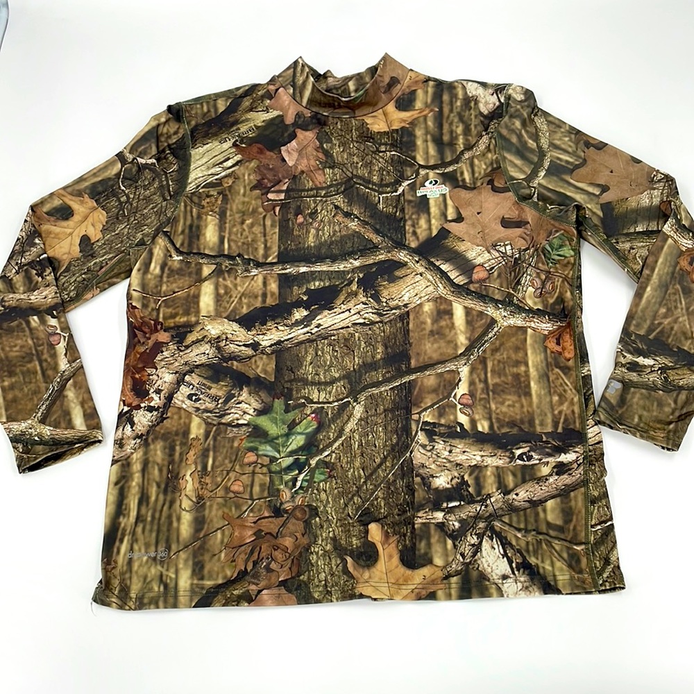 Mossy Oak Russell Dri-Power 360 Camo Mens Hunting Long Sleeve Top